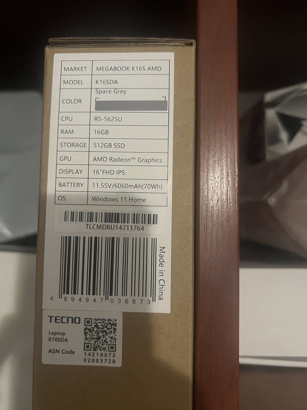 Продам новый TECNO Megabook K16S AMD Ноутбук новый, в заводской: фото 3