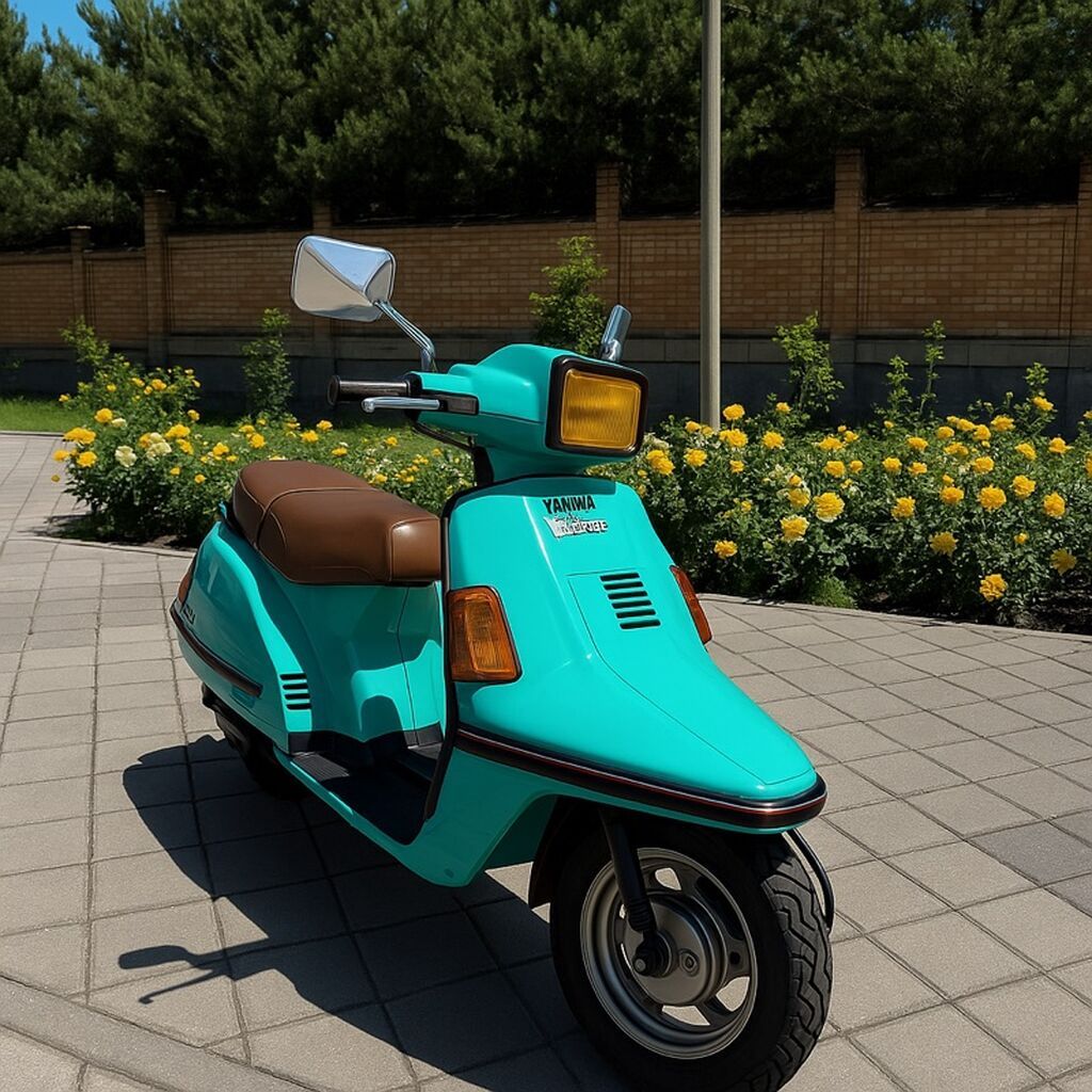 Скутер Yamaha Riva — стильный городской ретро-скутер в бирюзовом цвете: фото 2