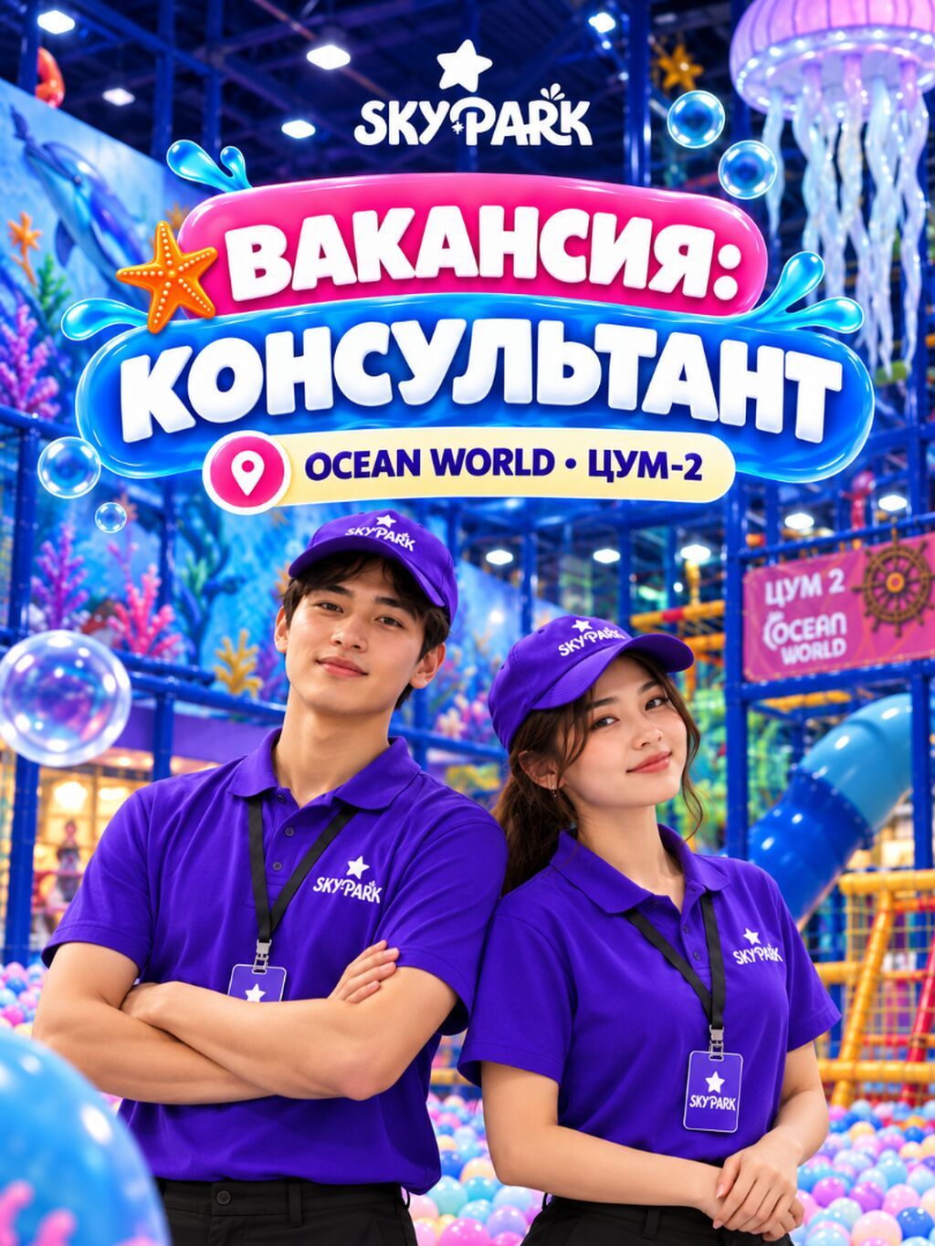 Вакансия: Консультант парка развлечений Sky Park живущих в центре Sky