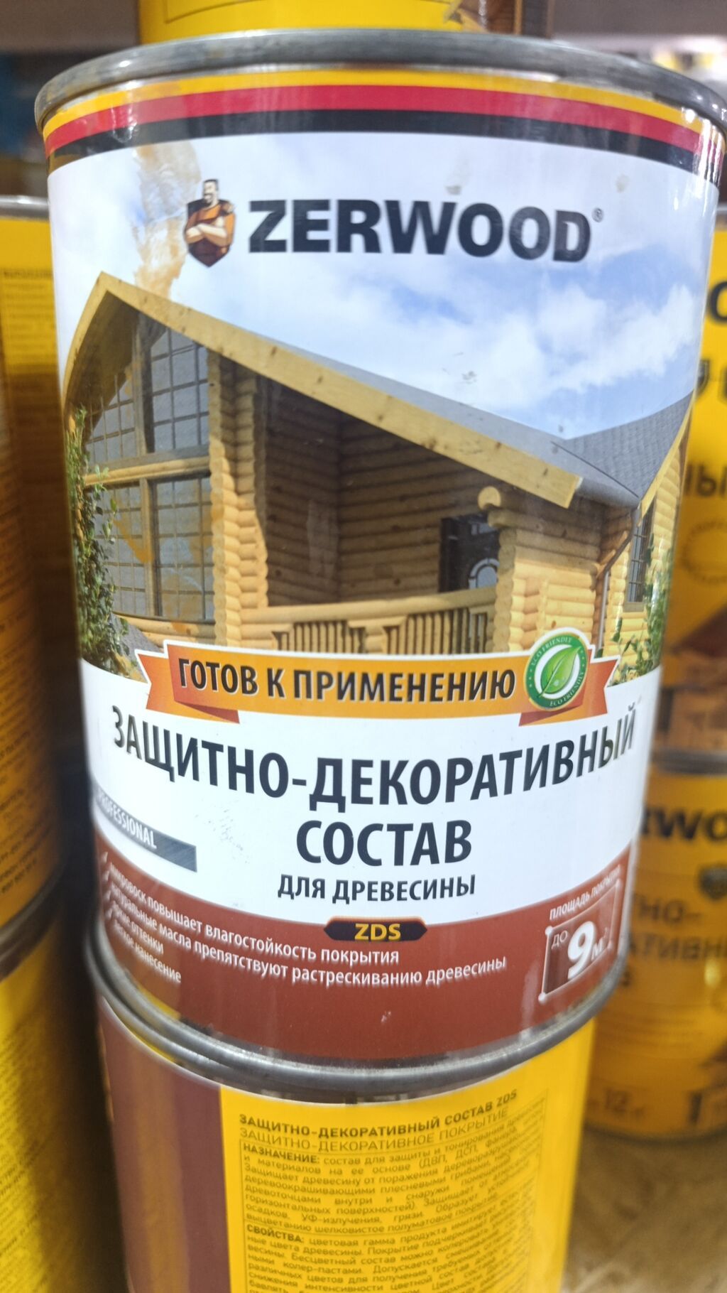ZERWOOD ZDS — защитно‑декоративный состав для древесины.0.9 литра на: фото 3