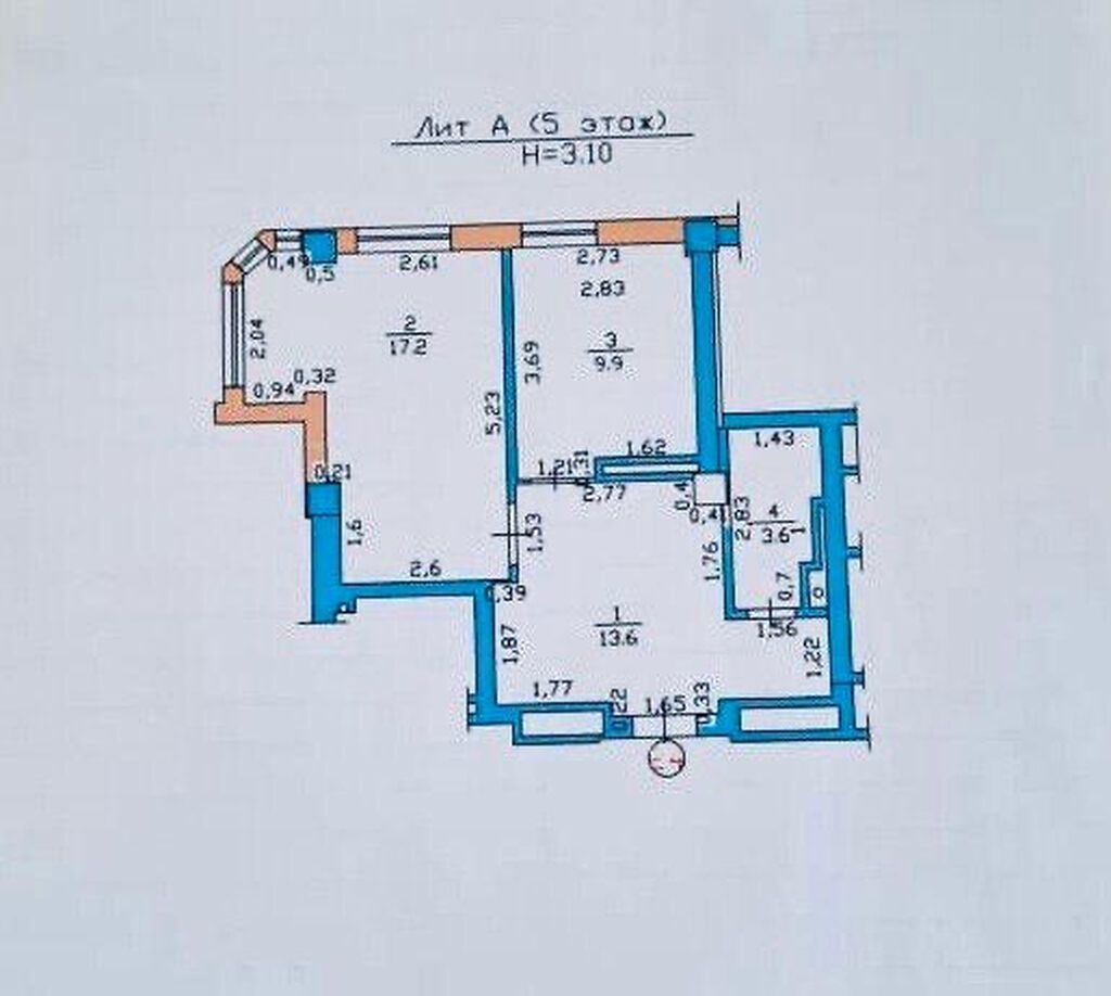 1 комната, 44 м², 12 мкр Элитка, 5 этаж: фото 4