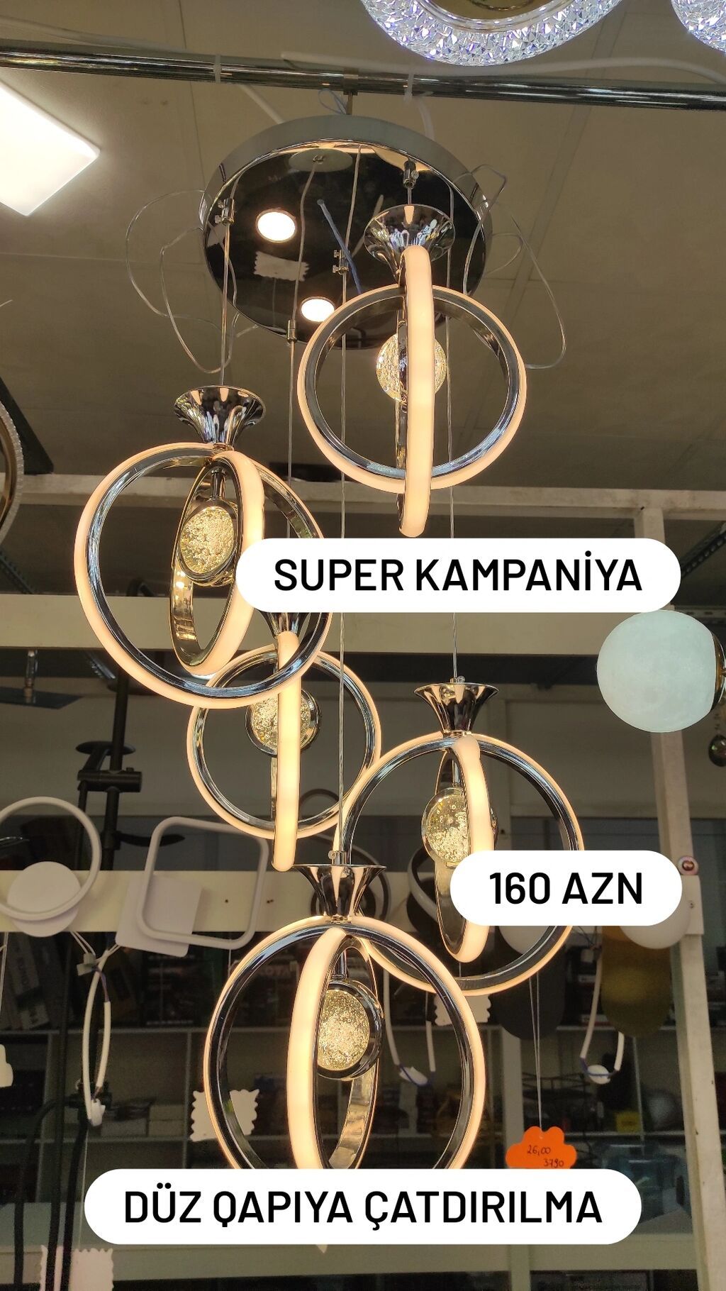 Led Çılçıraq, 4 və daha çox lampa, Metal