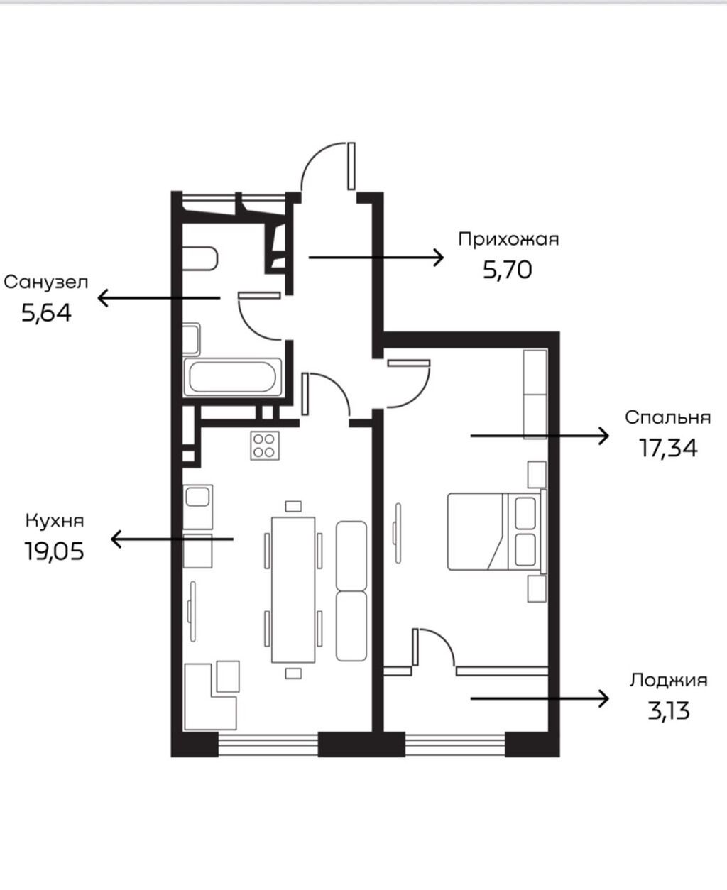 1 комната, 51 м², Элитка, 8 этаж, Евроремонт — фото 2