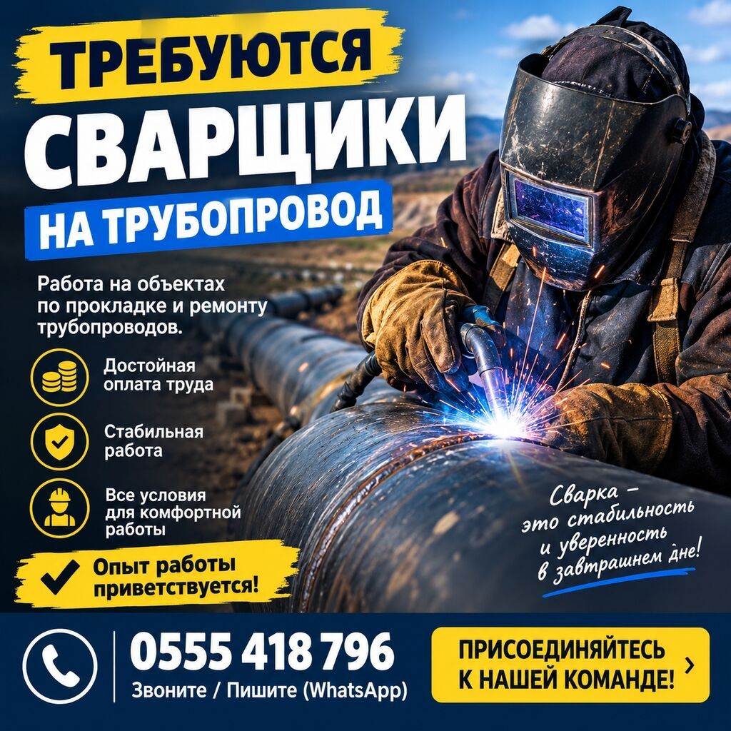 Требуются сварщики на трубопровод