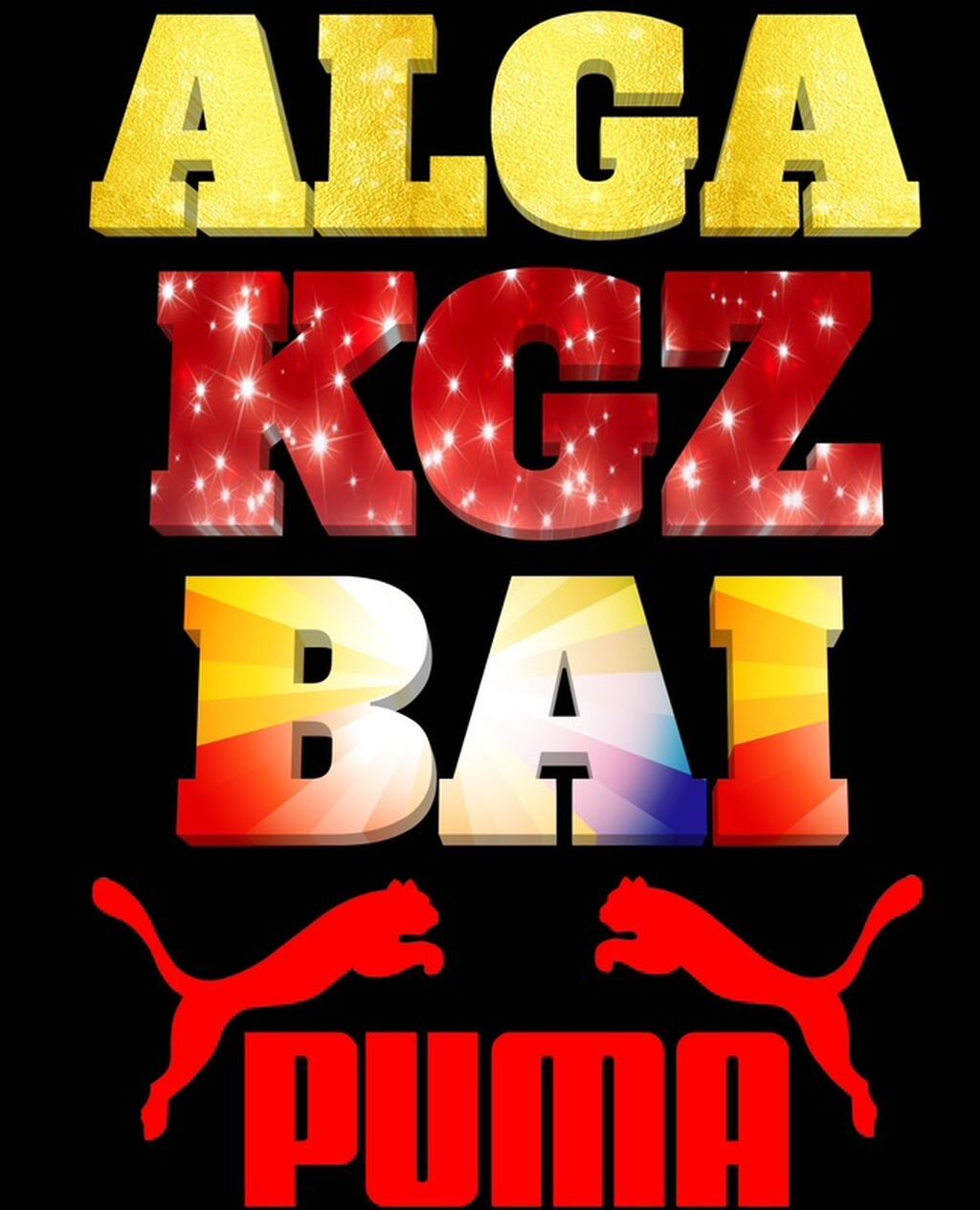 Наклейка/постер с патриотическим слоганом «ALGA KGZ BAI» и