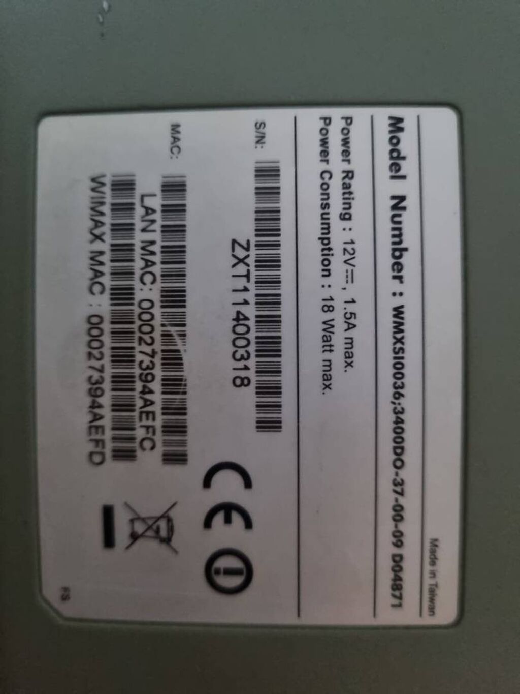 Настольный WiMAX‑модем Модель: WMXS10DD-37-00-09 (указано на — фото 3
