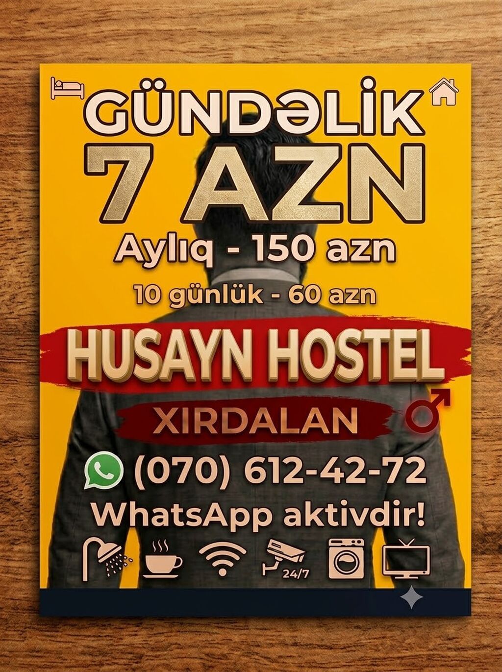 HUSAYN HOSTEL – Xırdalan - Gündəlik: 7 AZN - 10 günlük: 60 AZN -