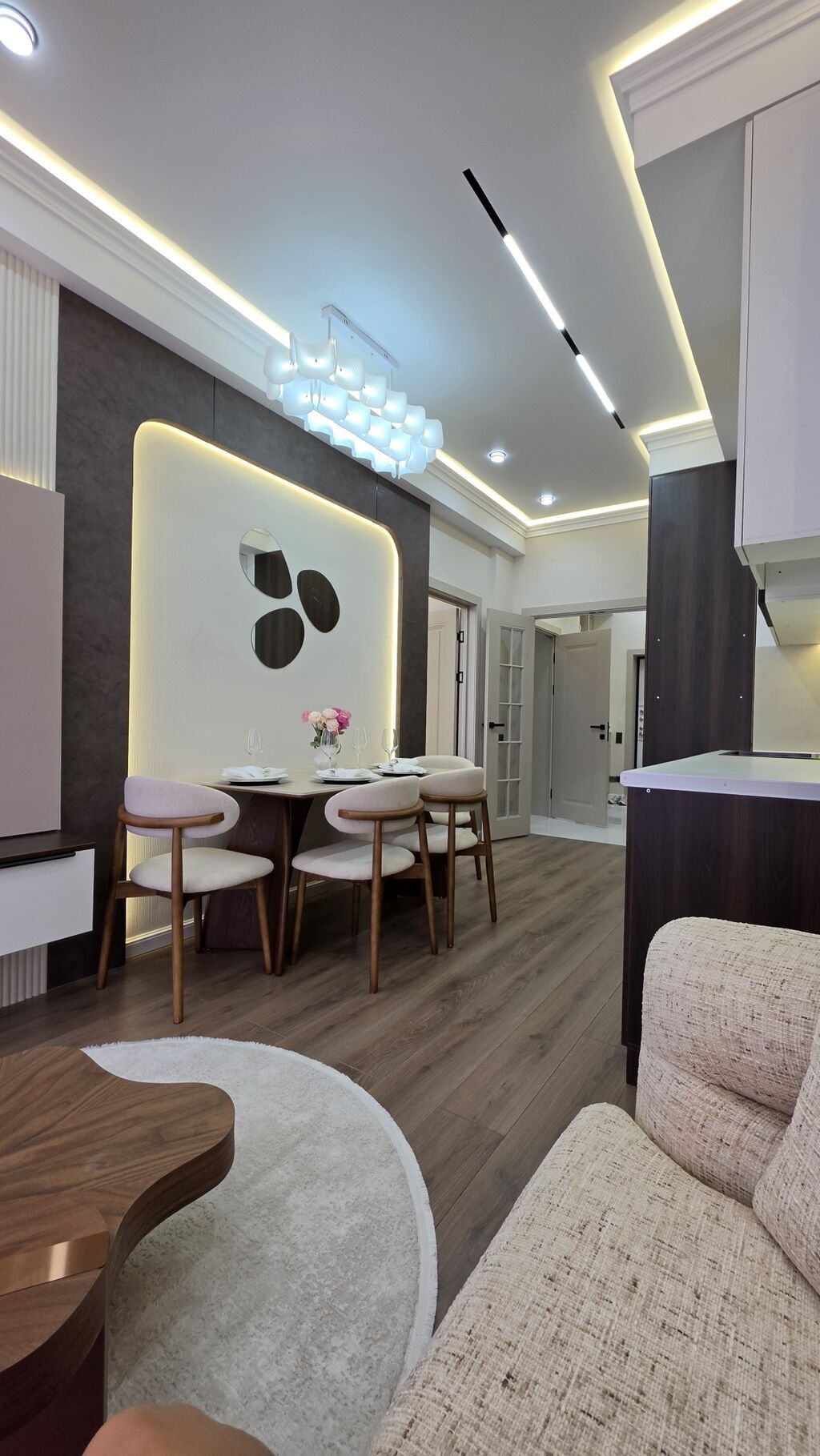 2 комнаты, 48 м², Асанбай мкр Элитка, 13 этаж, Дизайнерский ремонт: фото 2