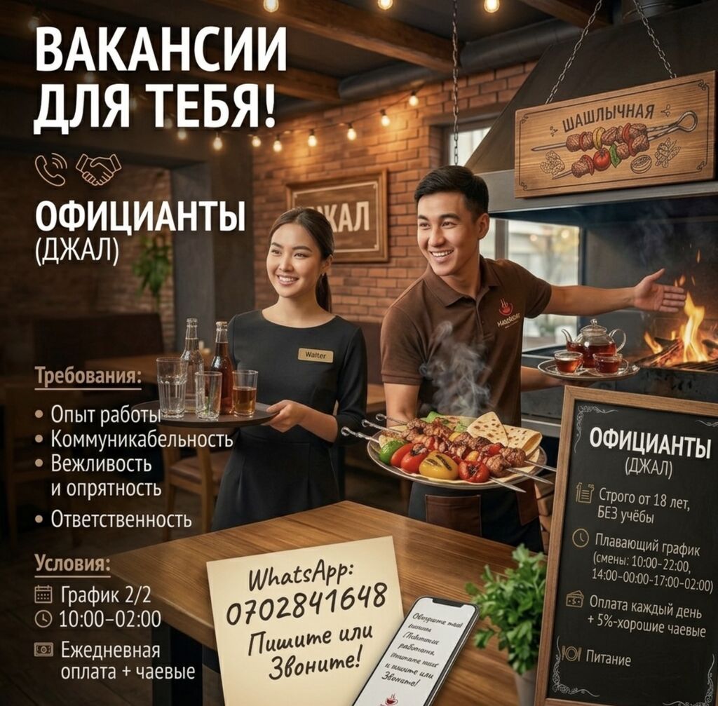 Требуются официанты в Джал