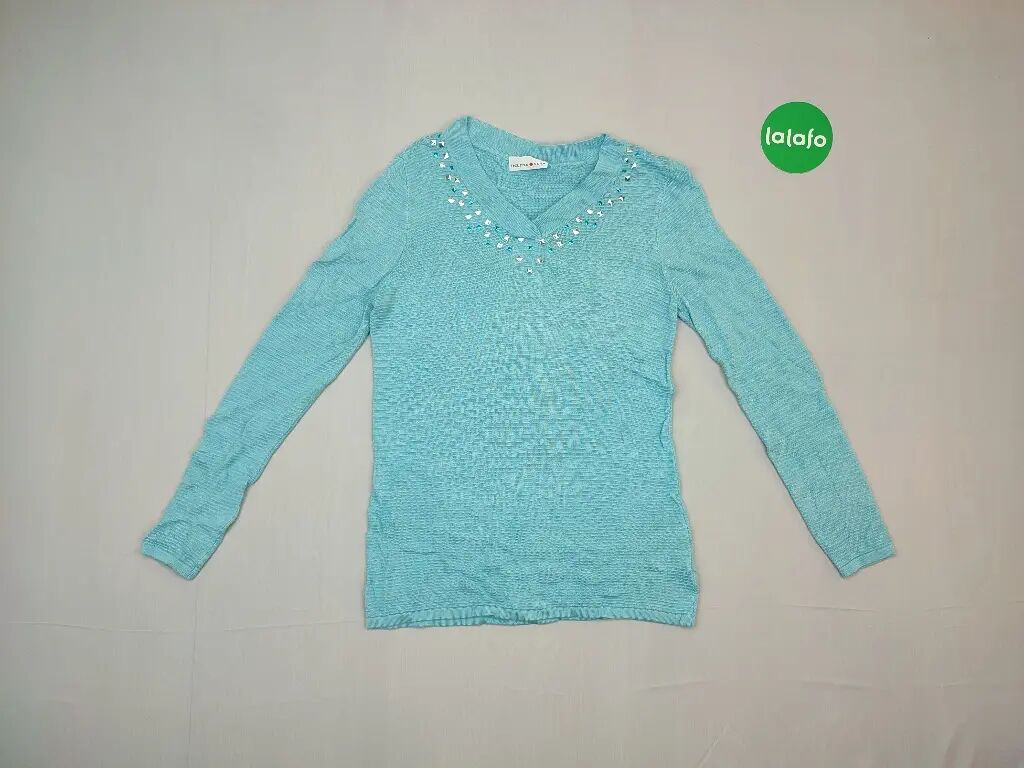 Bluzki: Sweter, S (EU 36), wzór - Jednolity kolor, kolor - Błękitny — 1