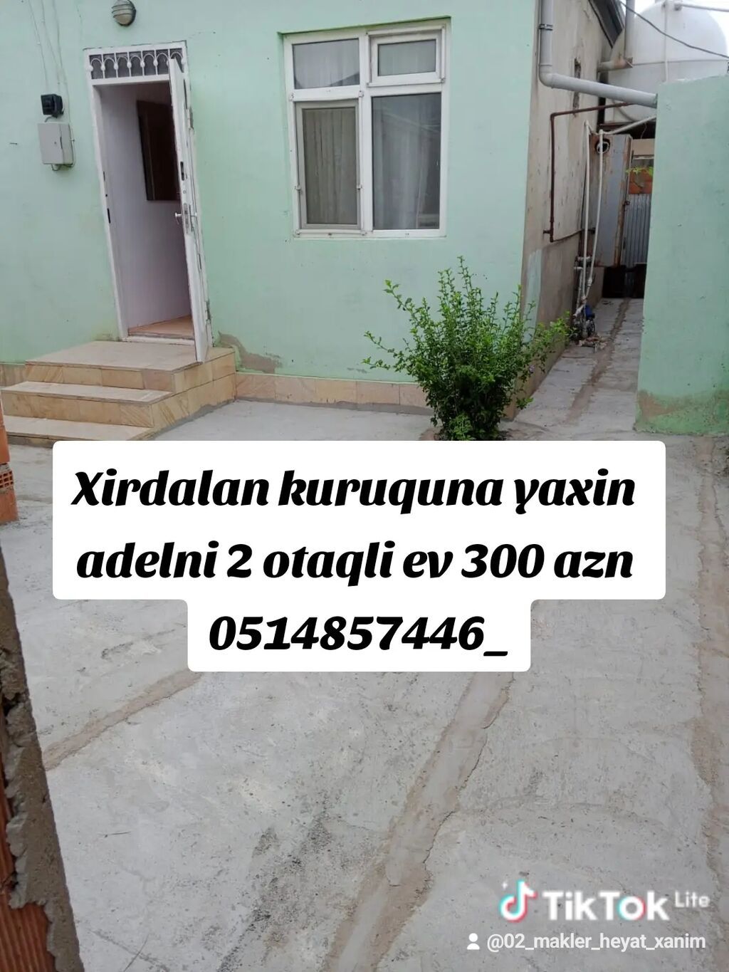 60 kv. m, 2 otaqlı, Kombi, Qaz, İşıq