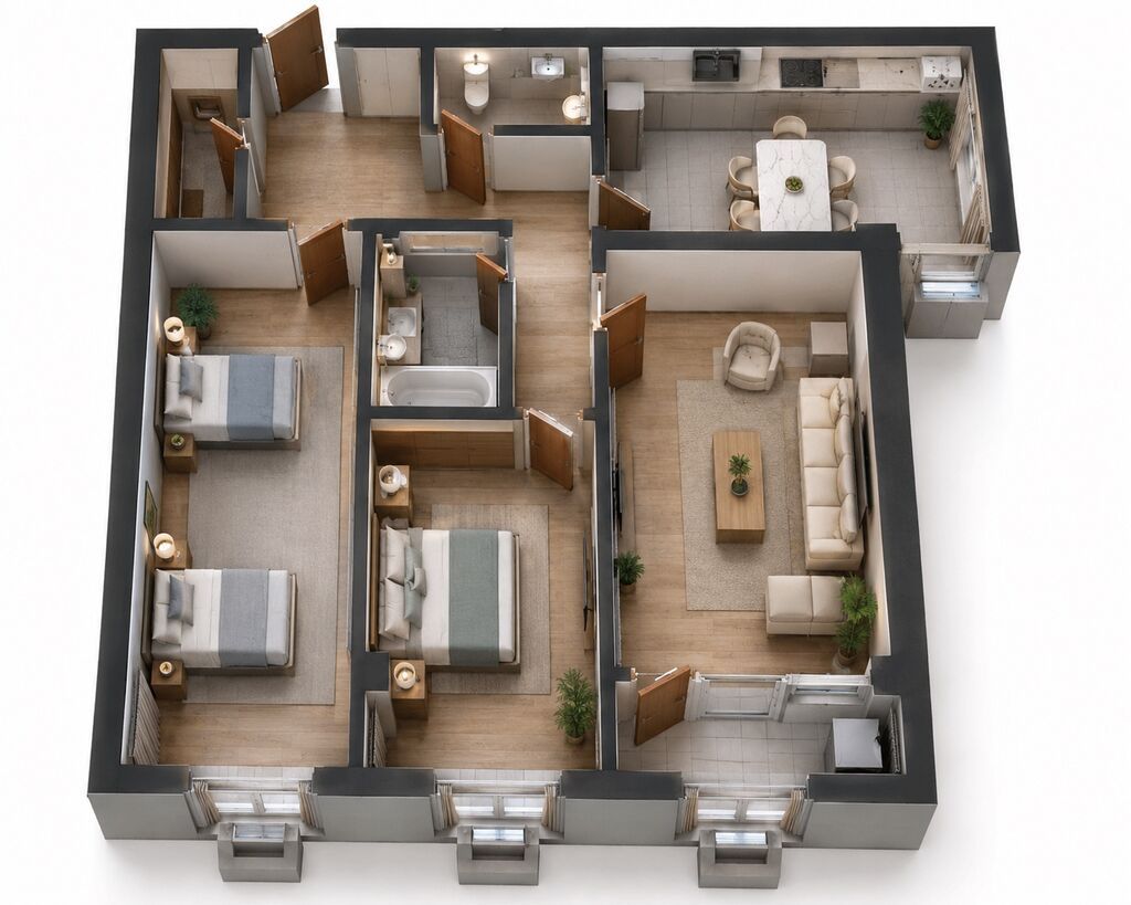 3 комнаты, 102 м², Кок-Жар ж/м Элитка, 10 этаж, ПСО (под самоотделку): фото 4