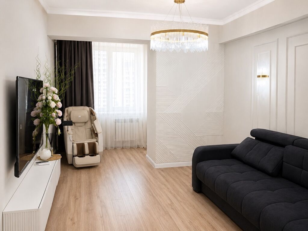 2 комнаты, 76 м², Асанбай мкр Элитка, 13 этаж, Дизайнерский ремонт: фото 4