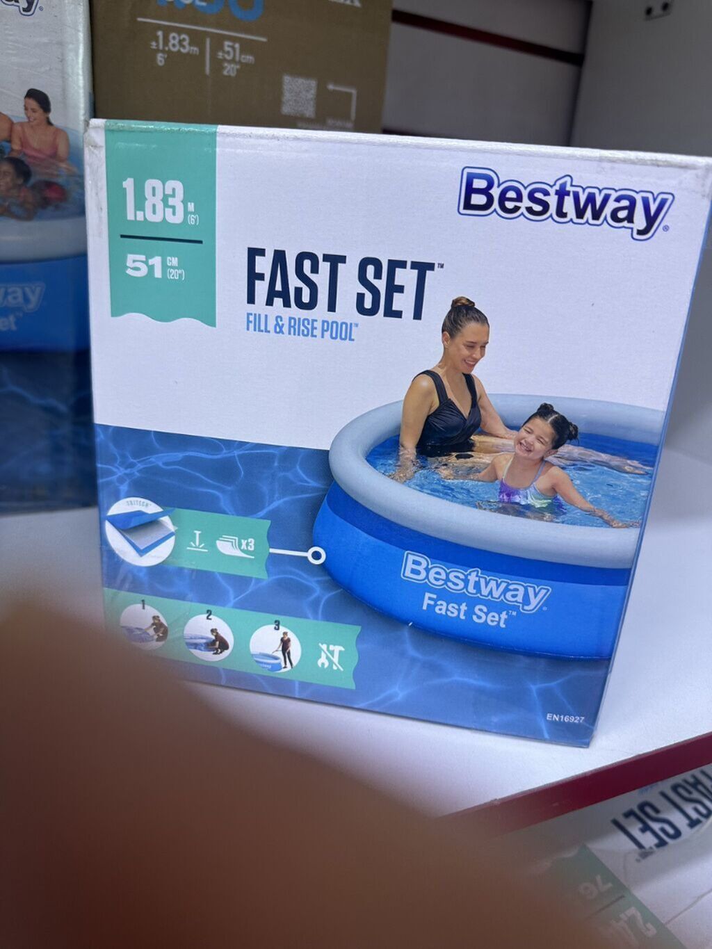 Бассейн надувной Bestway Fast Set (Fill & Rise) - Тип: круглый
