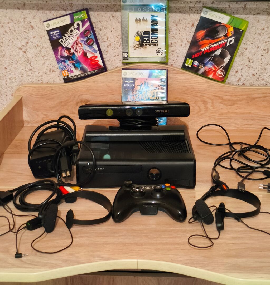 Игровой комплект Xbox 360 + Kinect так же установленны игры такие как: фото 2