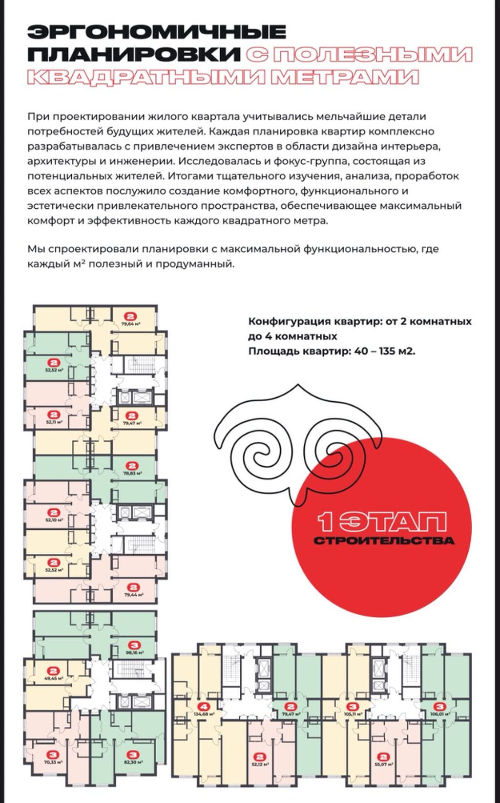 2 комнаты, 79 м², ул. Горького / Алматинка 5 этаж, ПСО (под самоотделку): фото 3
