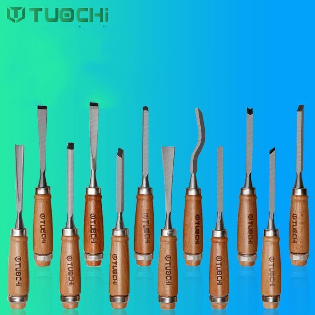 Набор стамесок для резьбы по дереву TUOCHI — 12 предметов в рулонном: фото 8