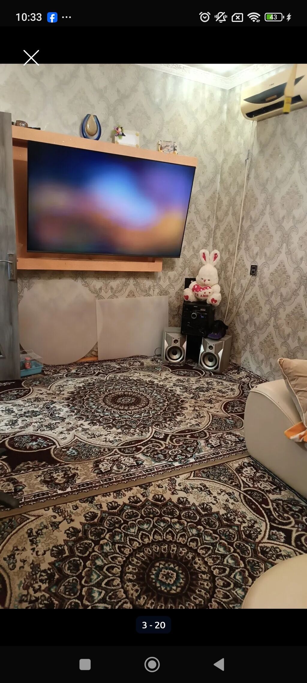 3 otaqlı, 65 kv. m, Orta təmir