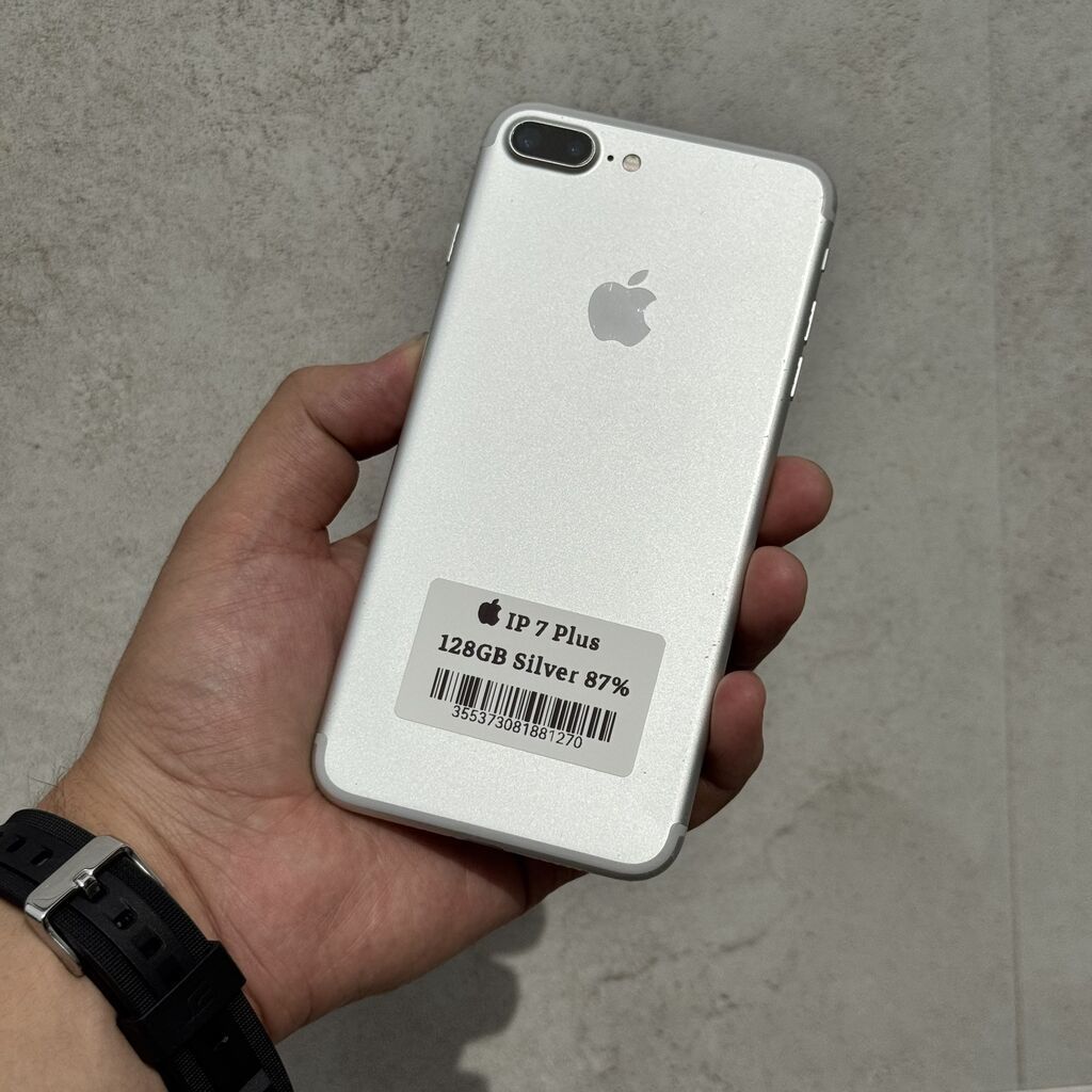 IPhone 7 Plus, Б/у, 128 ГБ, Серебристый, 87 %: фото 1