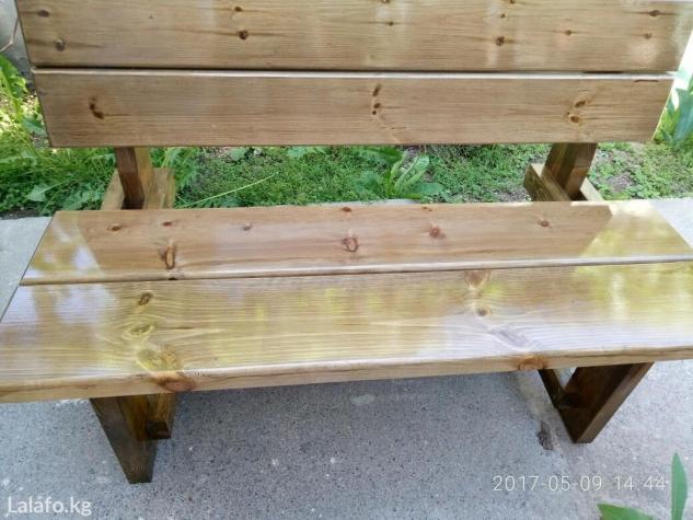 Столы и скамейки на даче 47