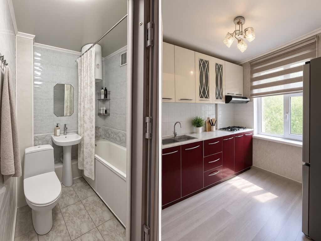 2 комнаты, 48 м², ул. Курманжан Датка-Навои, 103 серия, 2 этаж, Свежий ремонт: фото 1