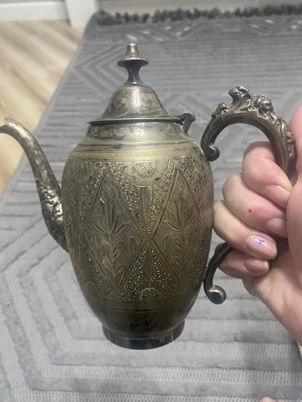 Антикварный чайно-кофейный сервиз с ручной гравировкой на: фото 3