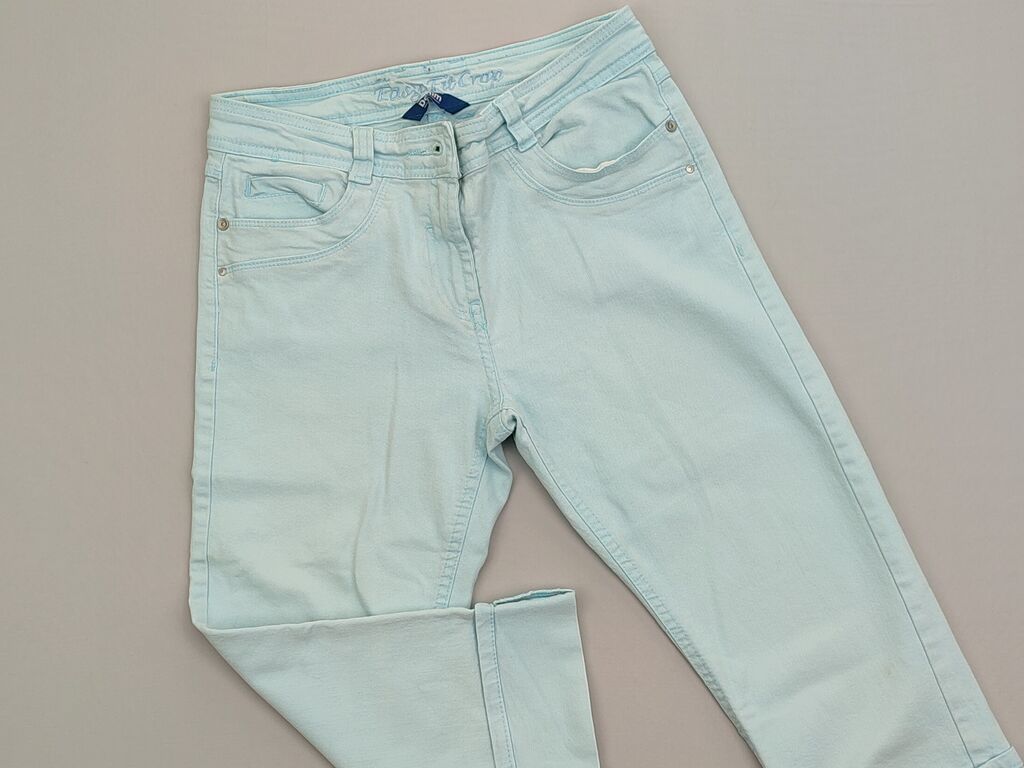 Spodnie 3/4: Spodnie 3/4 S (EU 36), stan - Idealny, wzór - Jednolity kolor, kolor - Turkusowy — 1