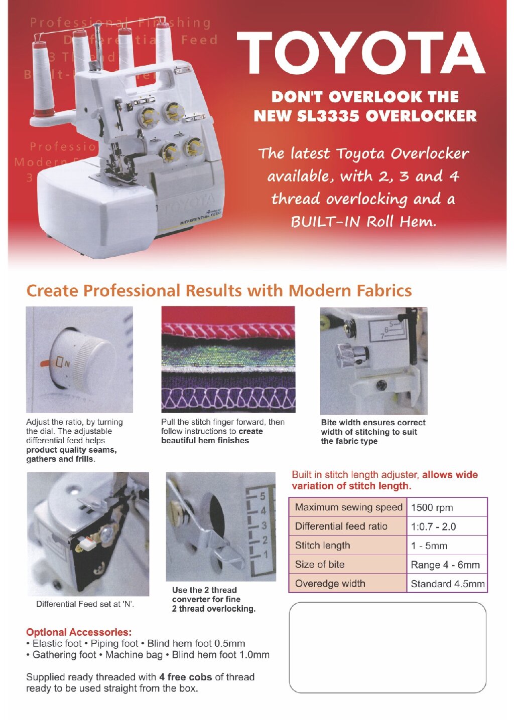 Toyota SL3335 Overlocker Machine