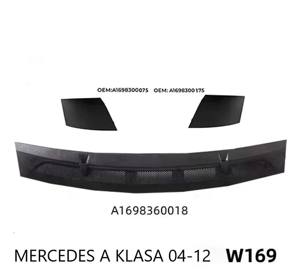 Ostali delovi karoserije: Resetka Haube Plastika Mercedes A klasa W169 2 - SET NOVO! Set iz