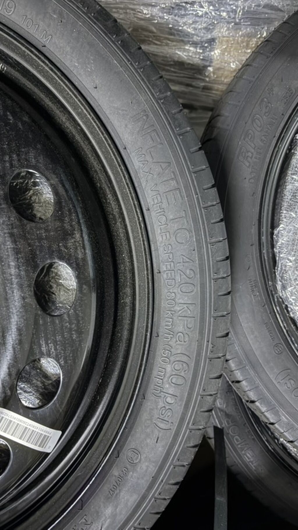 Колеса в сборе <130 / 70 / R 19, Всесезонная, Новый, Запаска, Легковые, Железные, отверстий - 5: фото 2