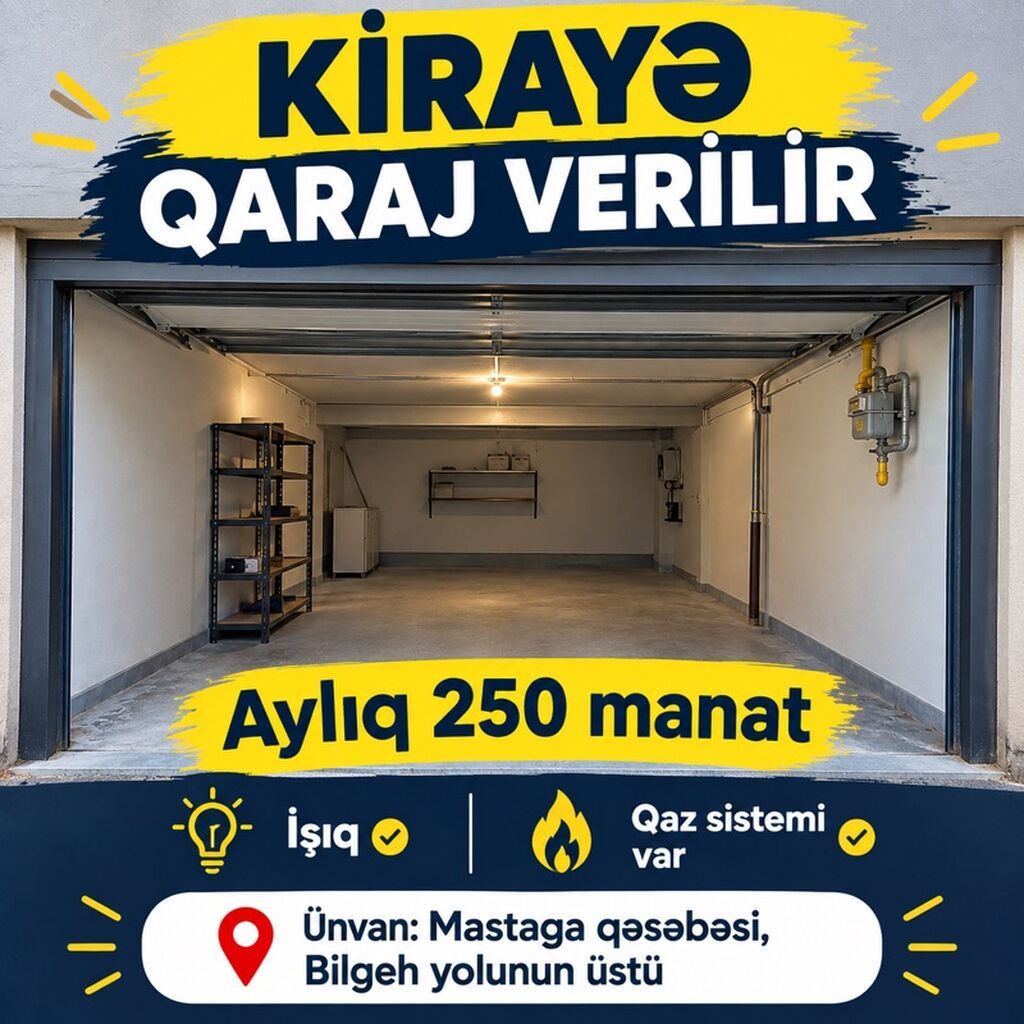 Kirayə qaraj Məkan: -Maştağa Bilgeh yolu, Maştağa qəsəbəsi, Bilgəh