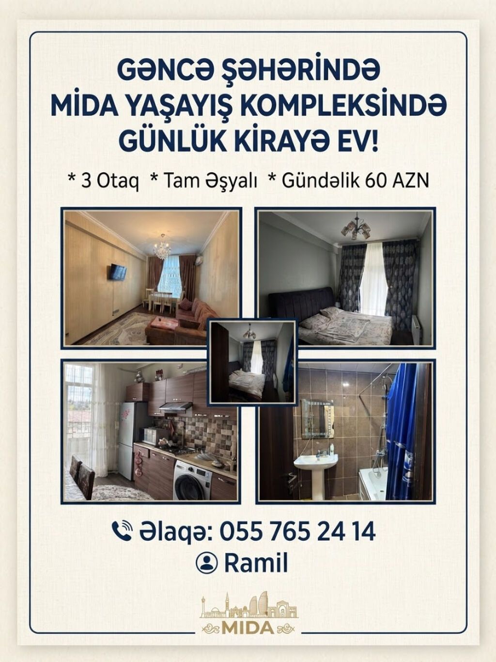 3 otaqlı, 78 kv. m