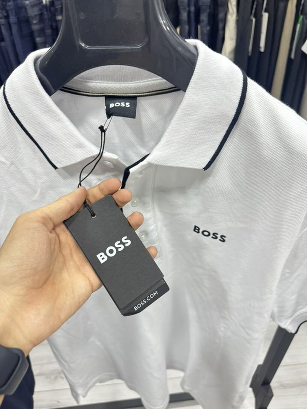 Мужская рубашка, S, M, L, Boss, Новый, цвет - Белый, Самовывоз: фото 2