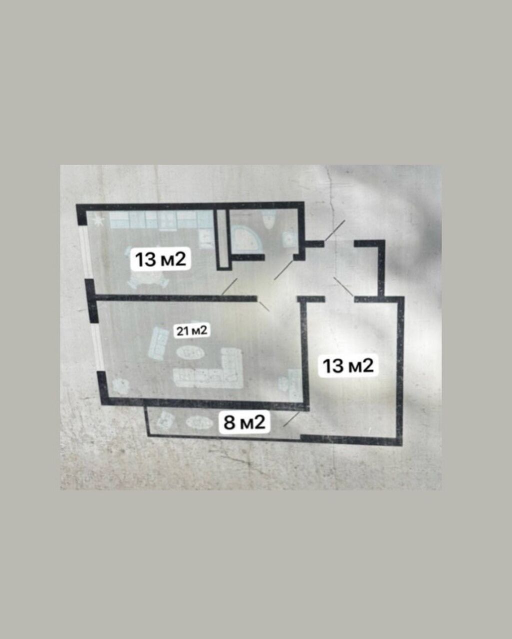 2 комнаты, 70 м², Джал мкр (в т.ч. Верхний, Нижний, Средний) Элитка, 10 этаж, ПСО (под самоотделку): фото 8