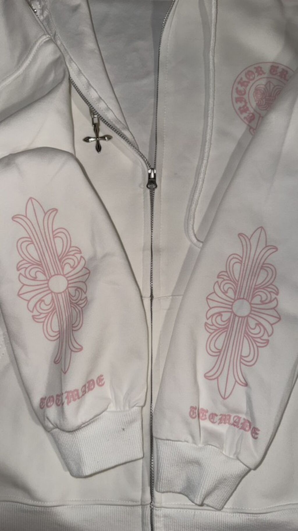 Белое худи на молнии chrome hearts, оно совершенно новое, причина: фото 5