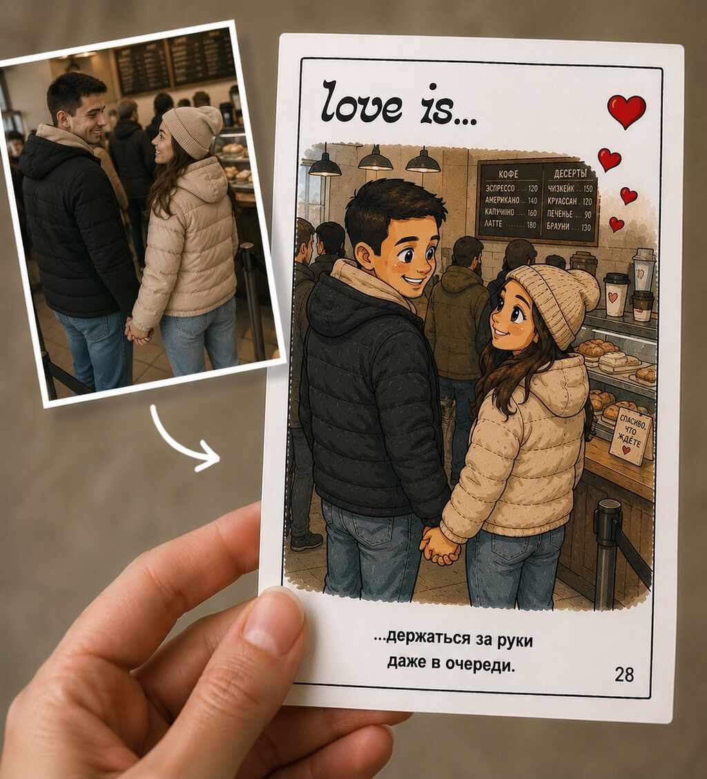 Love is по вашему фото. Открытка Создам персональную открытку в стиле: фото 6