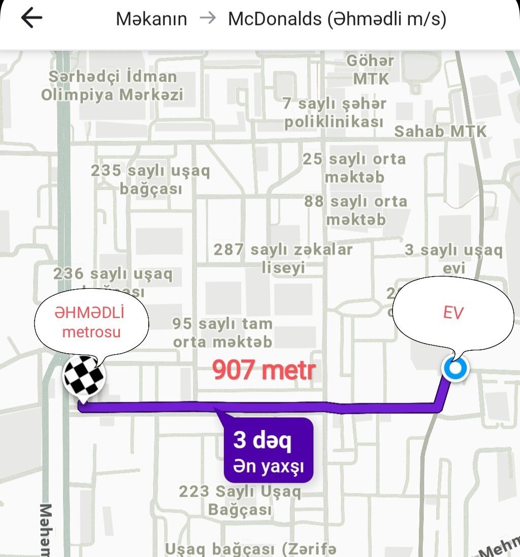 Əhmədli, 2 otaqlı, Yeni tikili, m. Əhmədli, 63 kv. m