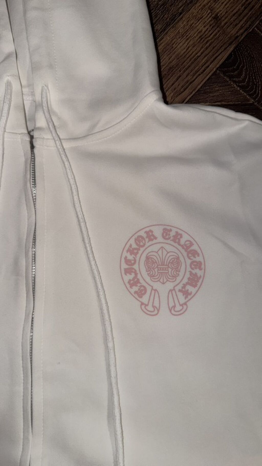 Белое худи на молнии chrome hearts, оно совершенно новое, причина: фото 3