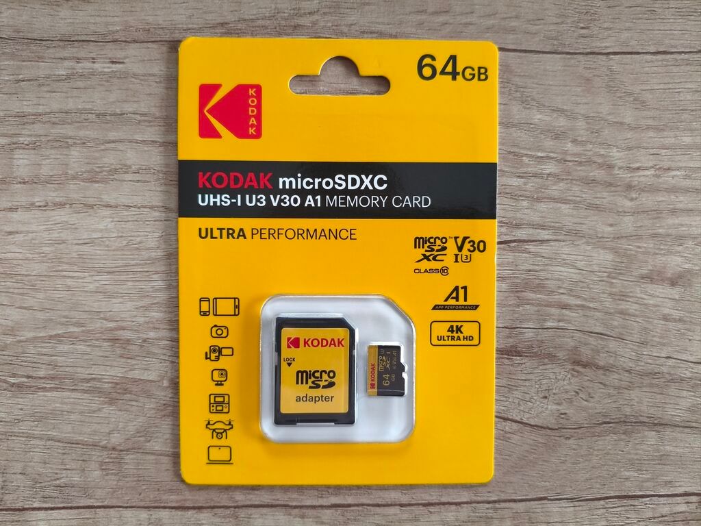 Карта памяти MicroSD 128/64 Гб KODAK UHS-1 U3 V30 A1, класс 10. Новая: фото 4
