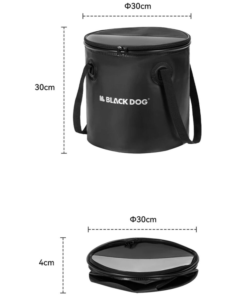 Ведро для воды гибкое (чёрный), 20L 30×30см, BLACKDOG (CBD2450CF011): фото 2