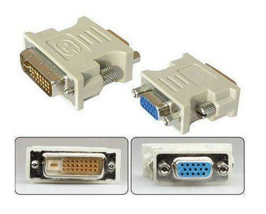 Переходник DVI - VGA. Видео адаптер DVI-D (24+1) папа на VGA 15pin — фото 2