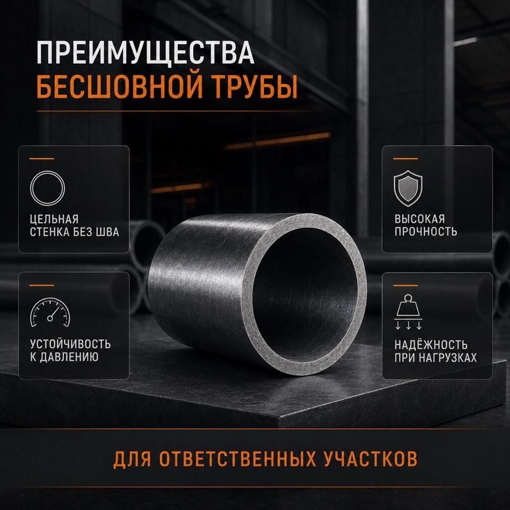 Металлопрокат: круглые трубы, Сталь, Бесшовная, В розницу, Новый, Бесплатная доставка: фото 3