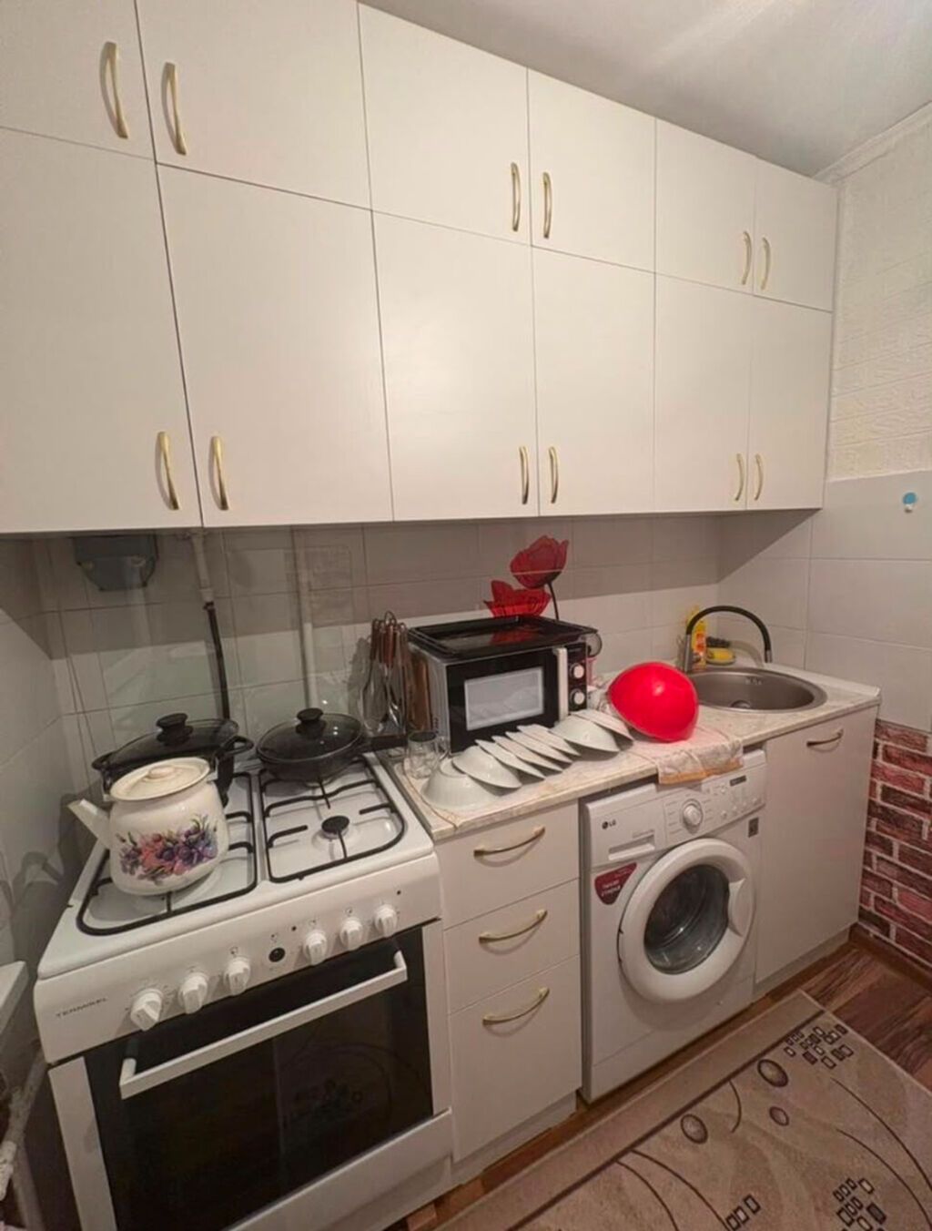 2 комнаты, 44 м², Кок-Жар мкр 104 серия, 5 этаж, Косметический ремонт: фото 2