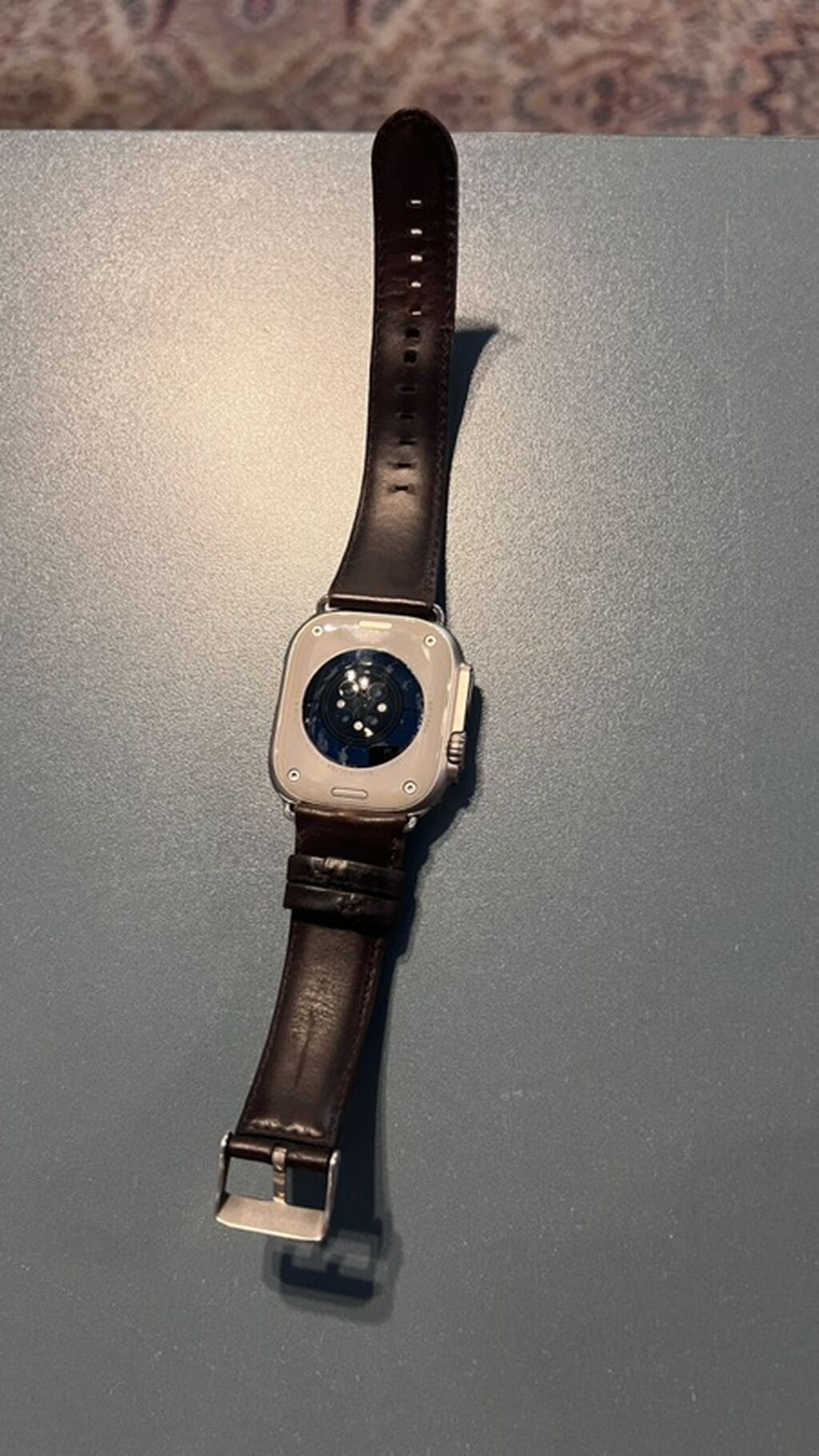 Смарт-часы в стиле Apple Watch Ultra с кожаным ремешком: фото 3
