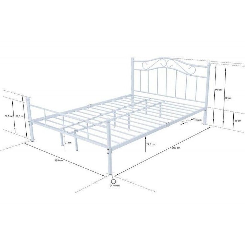 Кровать из профильной трубы чертеж 60x40