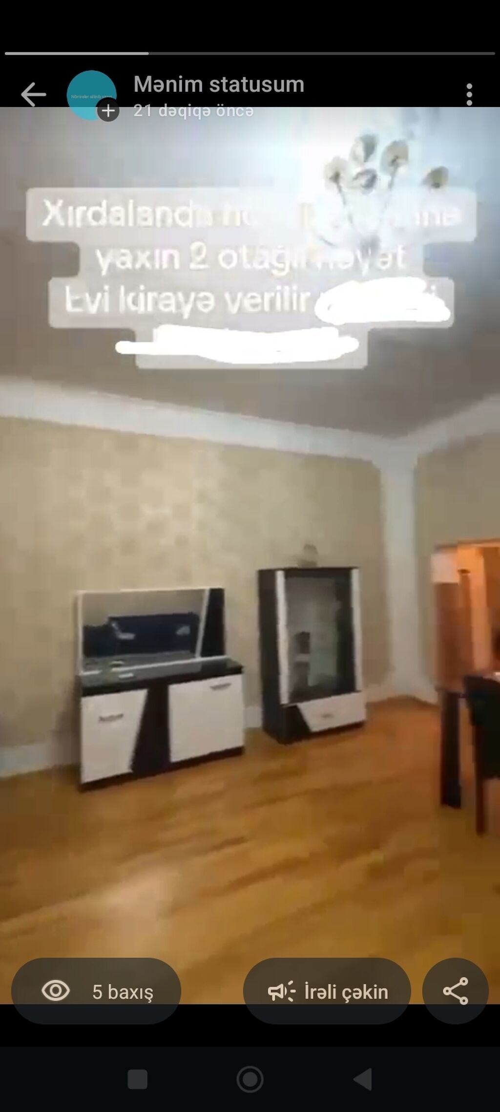 Salam tecili Xırdalandada, Heydər Parkına yaxın yerləşən 2 otaqlı