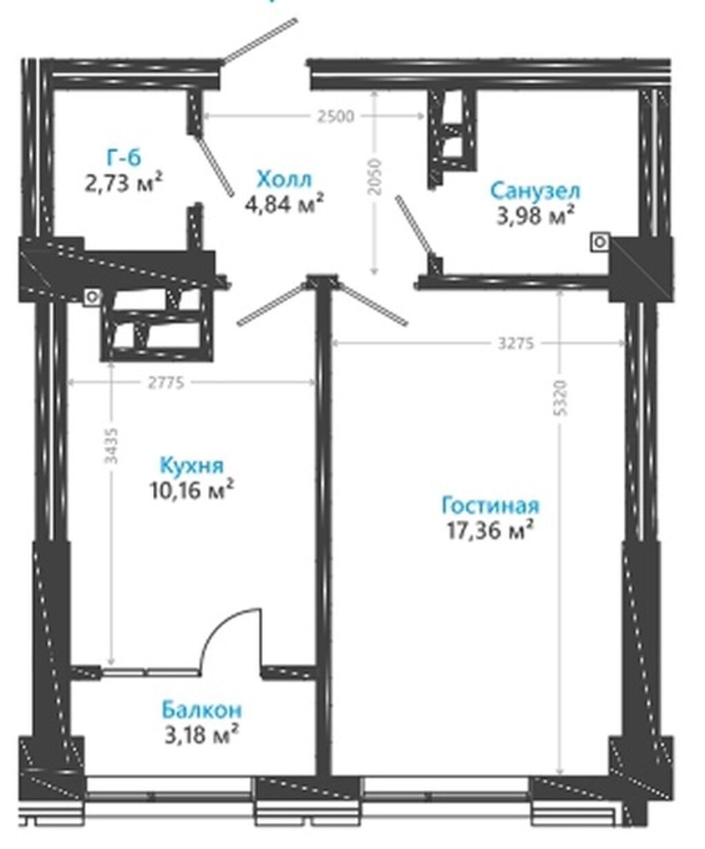 1 комната, 42 м², Элитка, 14 этаж, ПСО (под самоотделку): фото 7