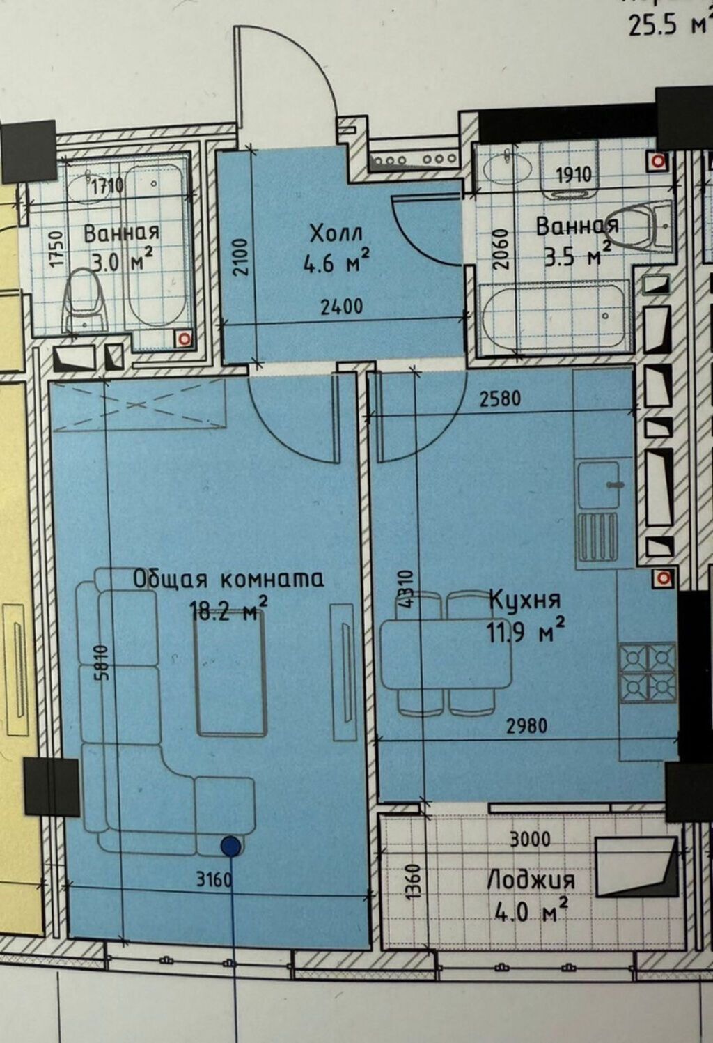 Продам 2-комнатную квартиру 42 м² в ЖК Seven, 3 этаж: фото 4