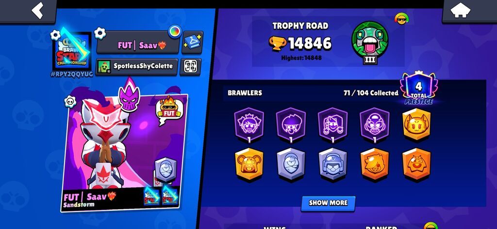 Игровой аккаунт Brawl Stars - Текущий трофейный путь: 14 846 (макс: фото 2