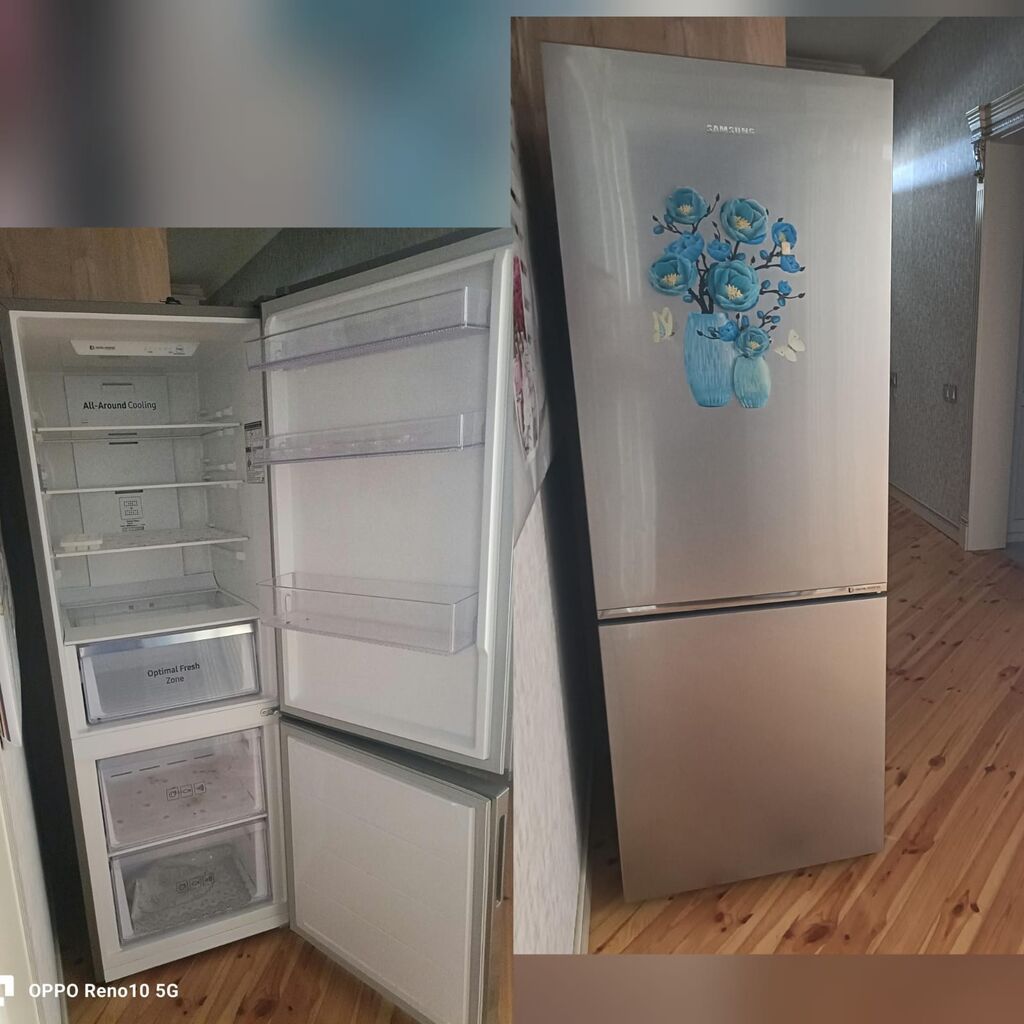 İşlənmiş 2 qapılı Samsung Soyuducu Satılır, rəng - Boz, Təkərli